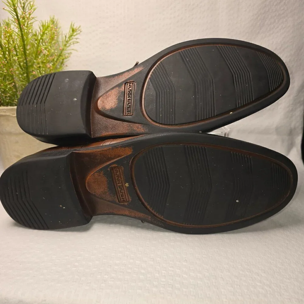 NUNN BUSH BROWN LEATHER OXFORD LACE UP COMFORT GEL HEEL MENS SIZE 10